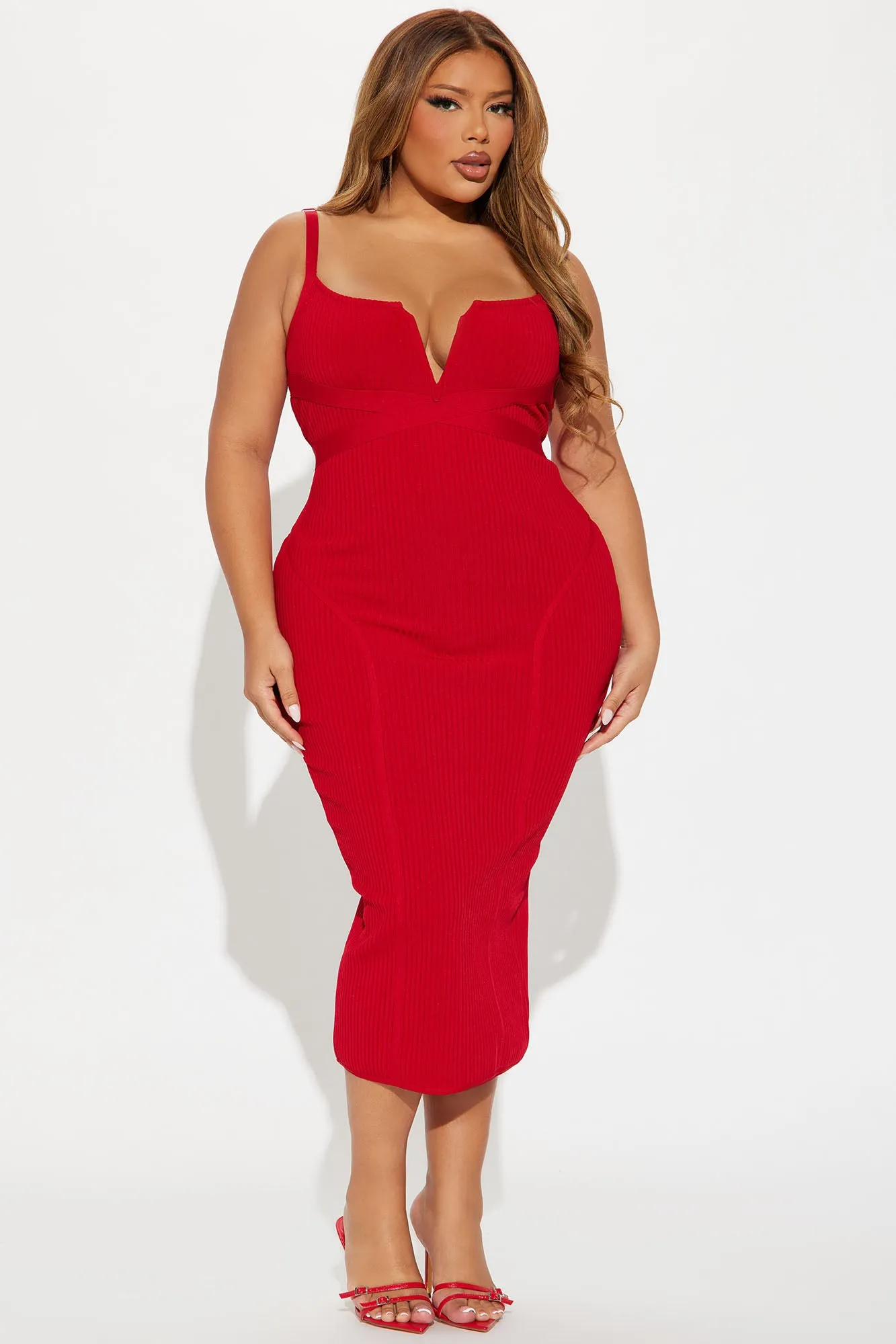 Misty Bandage Midi Dress - Red sold by Fashion Nova product image thumbnail 4