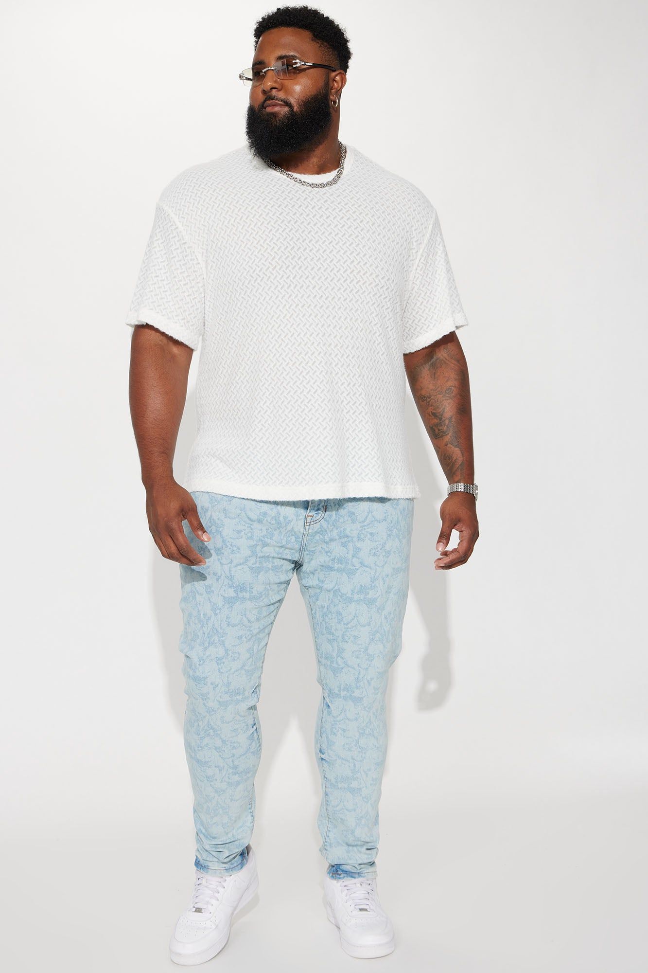 Angelic Messenger Stacked Skinny Jeans - Light Blue Wash sold by Fashion Nova product image thumbnail 6