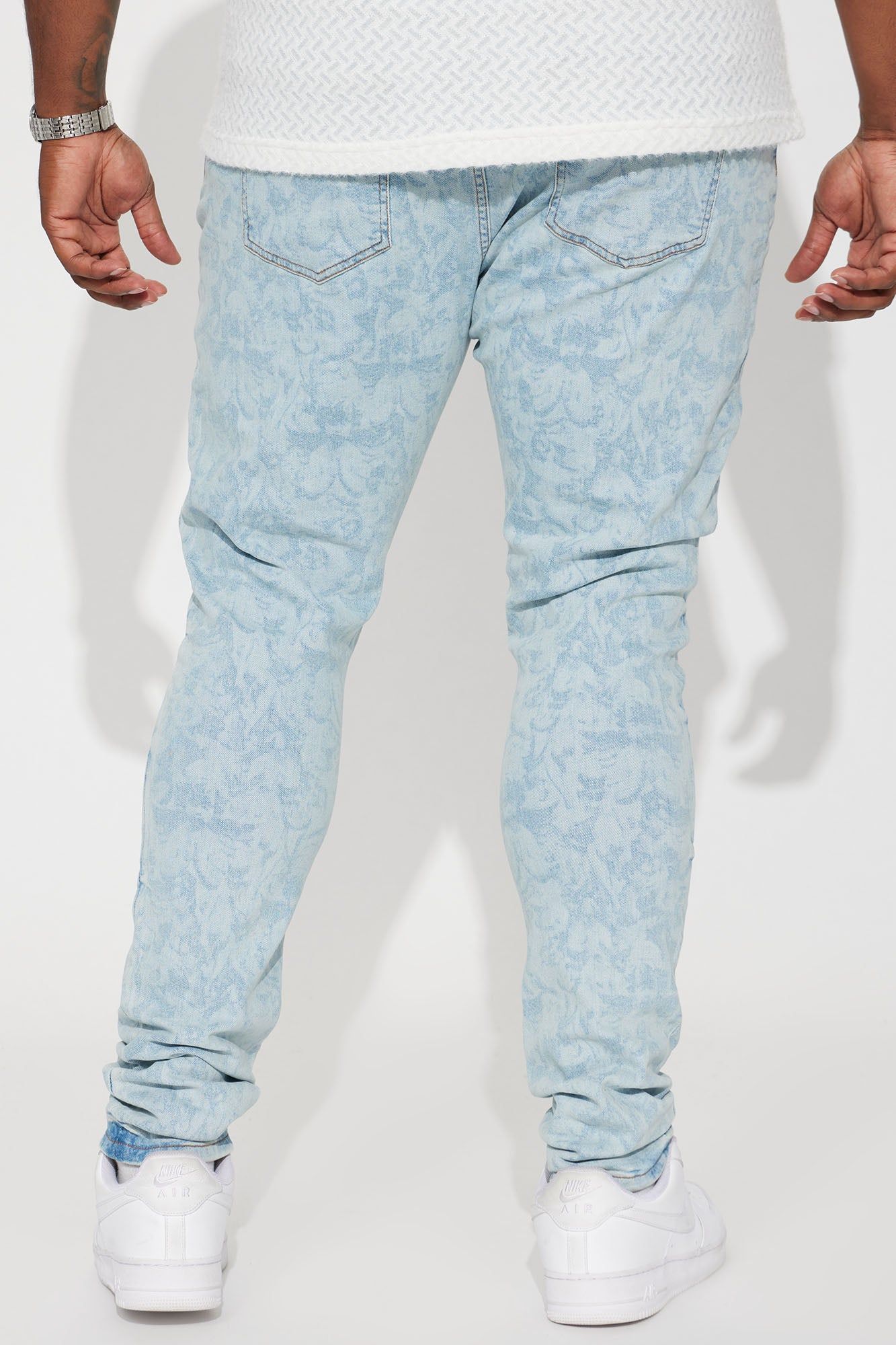 Angelic Messenger Stacked Skinny Jeans - Light Blue Wash sold by Fashion Nova product image thumbnail 7
