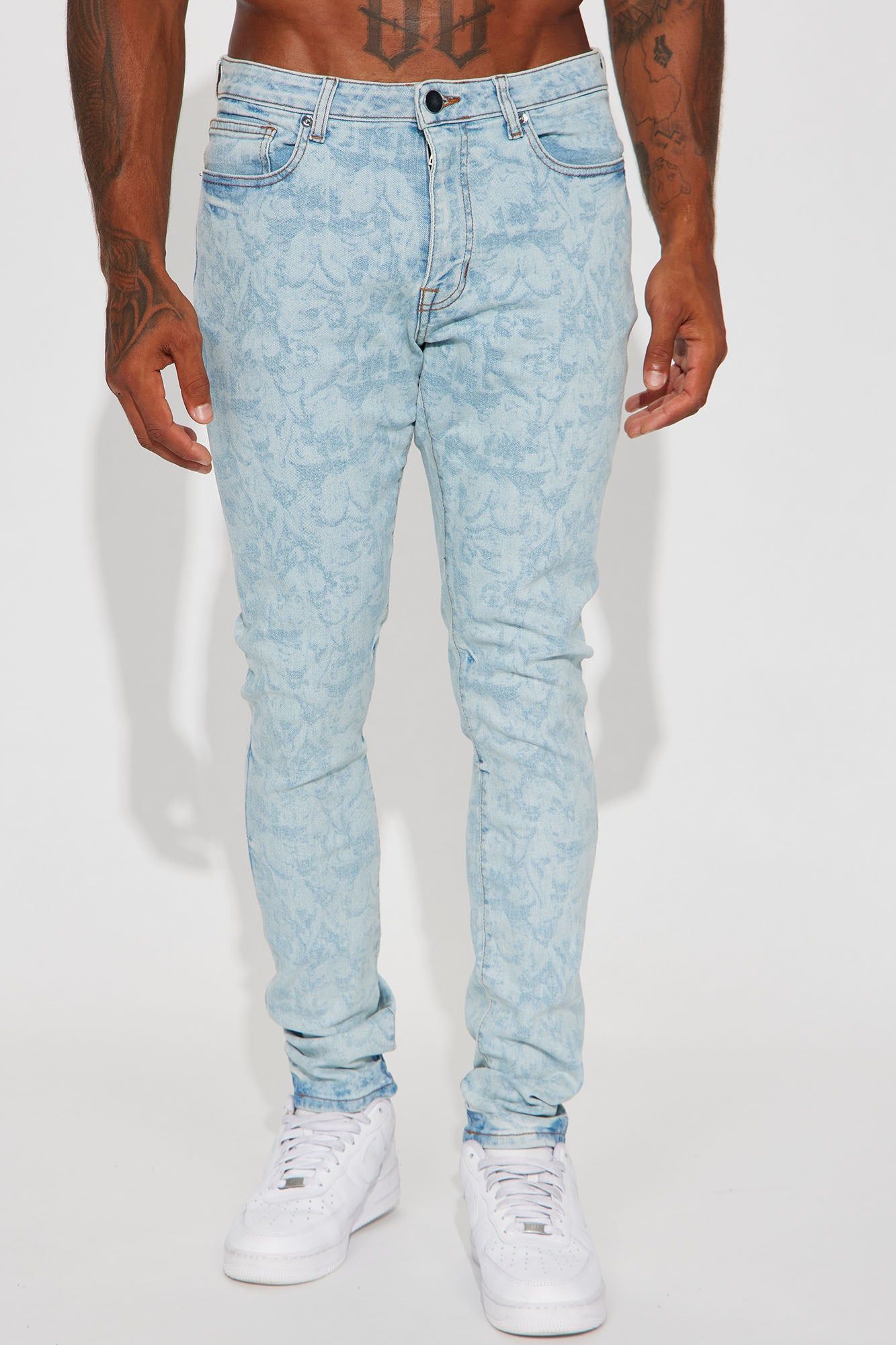 Angelic Messenger Stacked Skinny Jeans - Light Blue Wash sold by Fashion Nova product image thumbnail 4