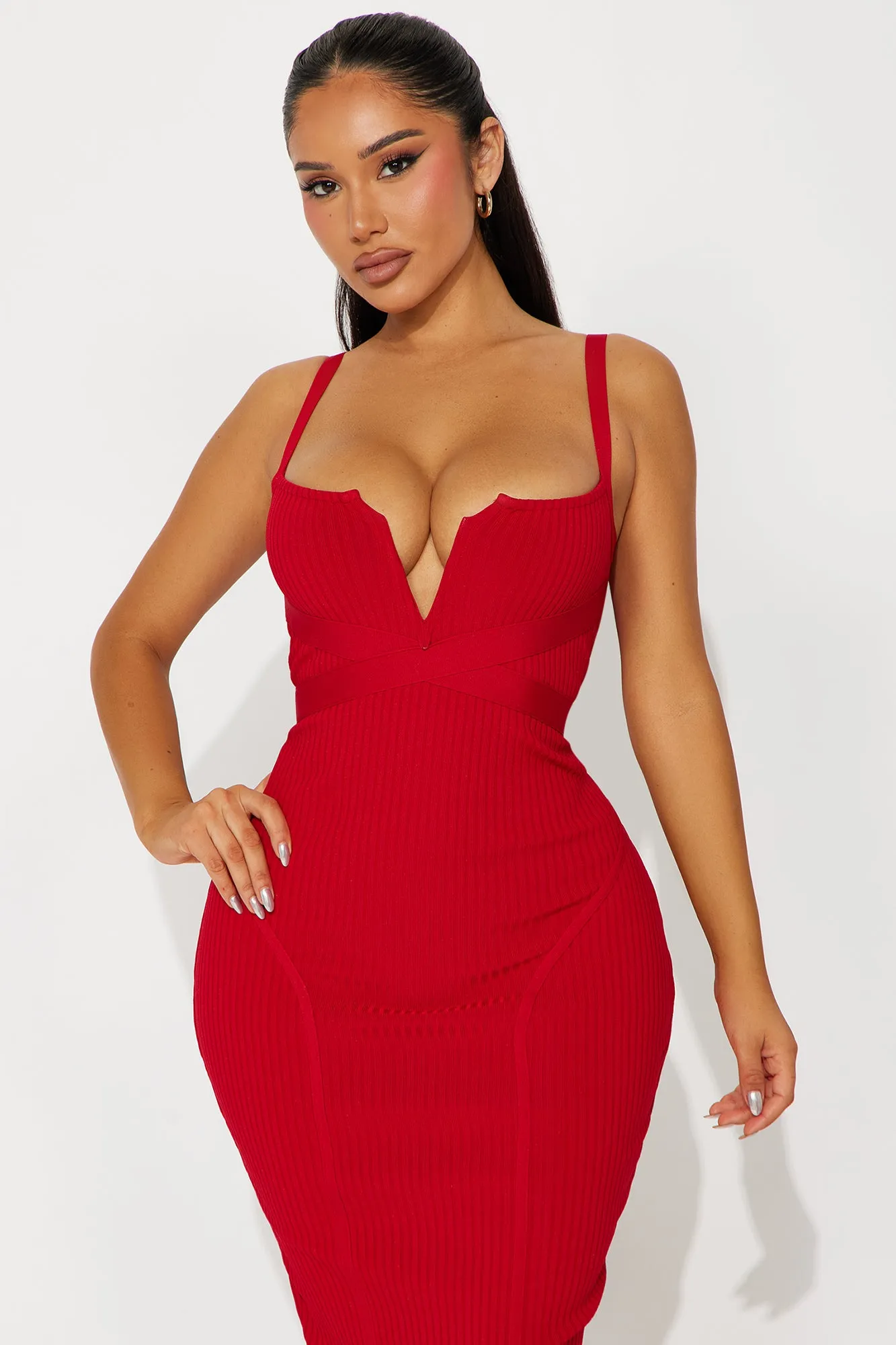 Misty Bandage Midi Dress - Red sold by Fashion Nova product image thumbnail 2