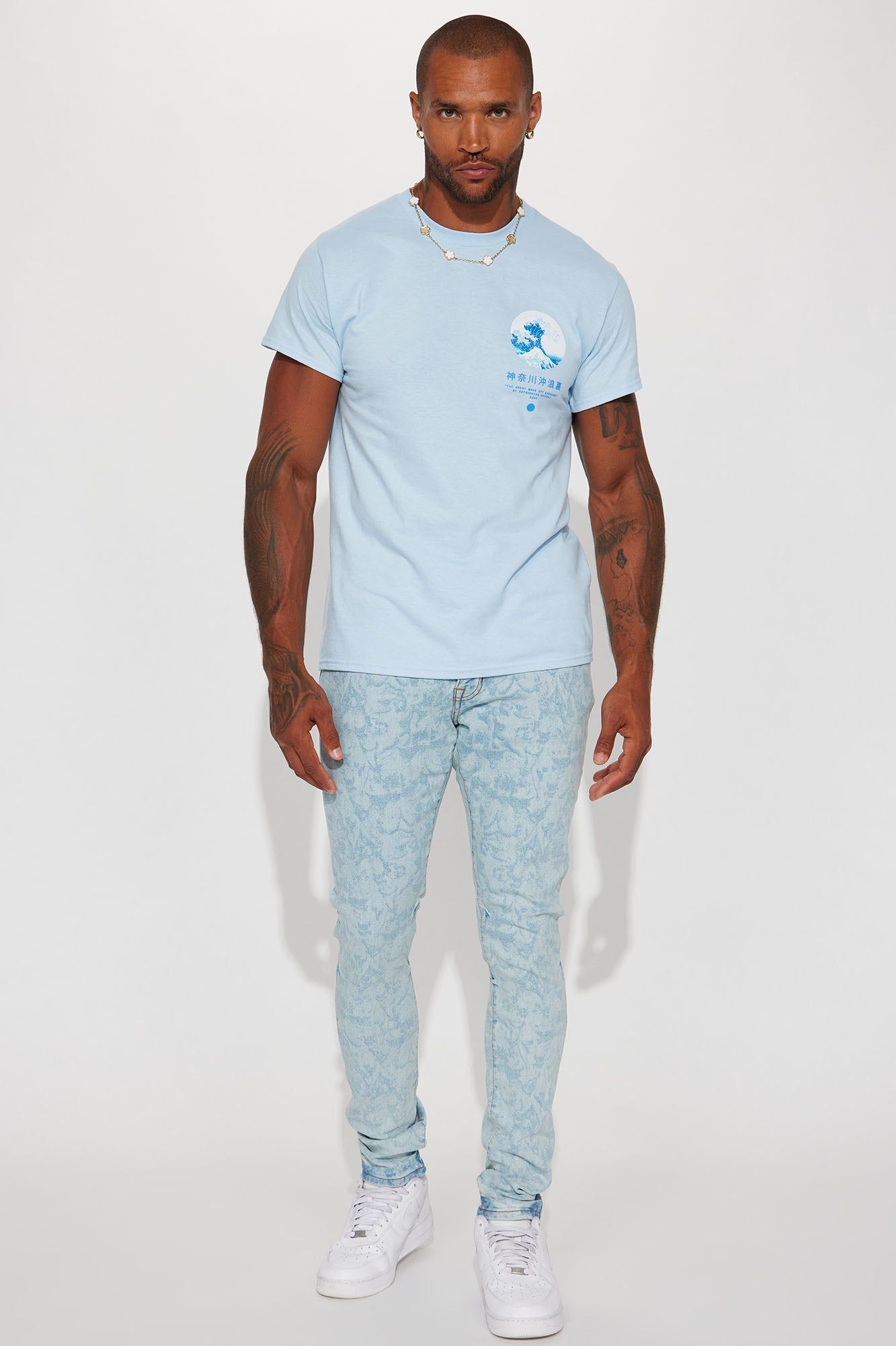 Angelic Messenger Stacked Skinny Jeans - Light Blue Wash sold by Fashion Nova product image thumbnail 3