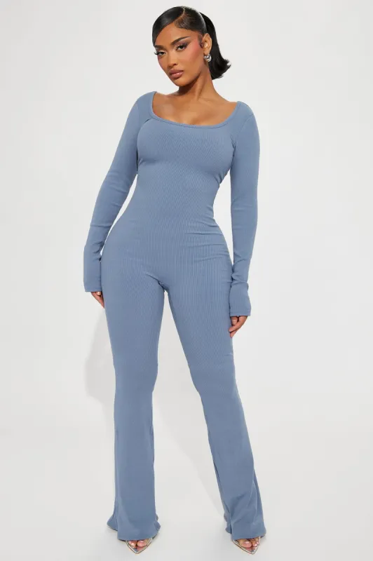 Audrey Snatched Jumpsuit - Charcoal sold by Fashion Nova