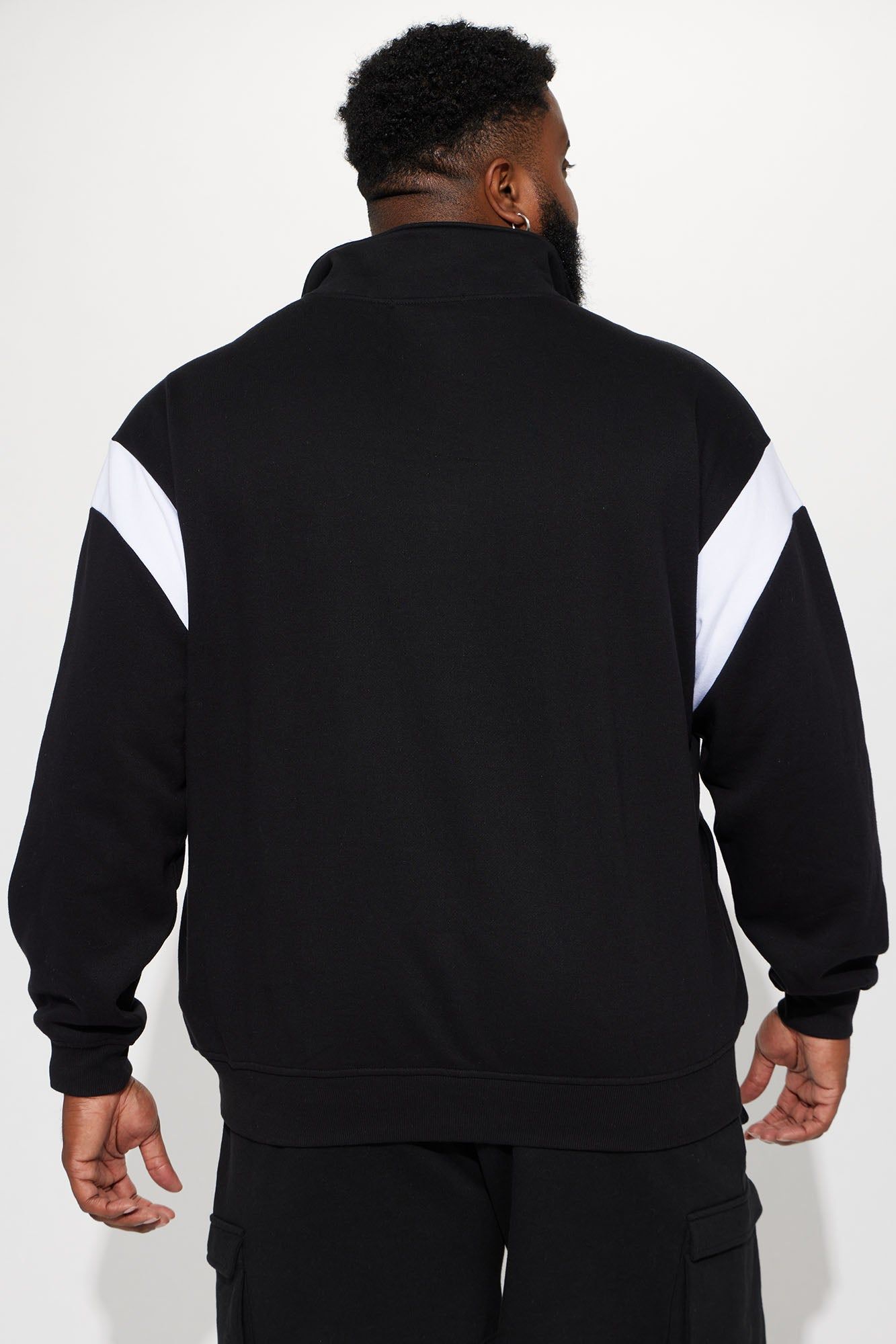 NY 1845 Quarter Zip Sweatshirt - Black/White sold by Fashion Nova product image thumbnail 8