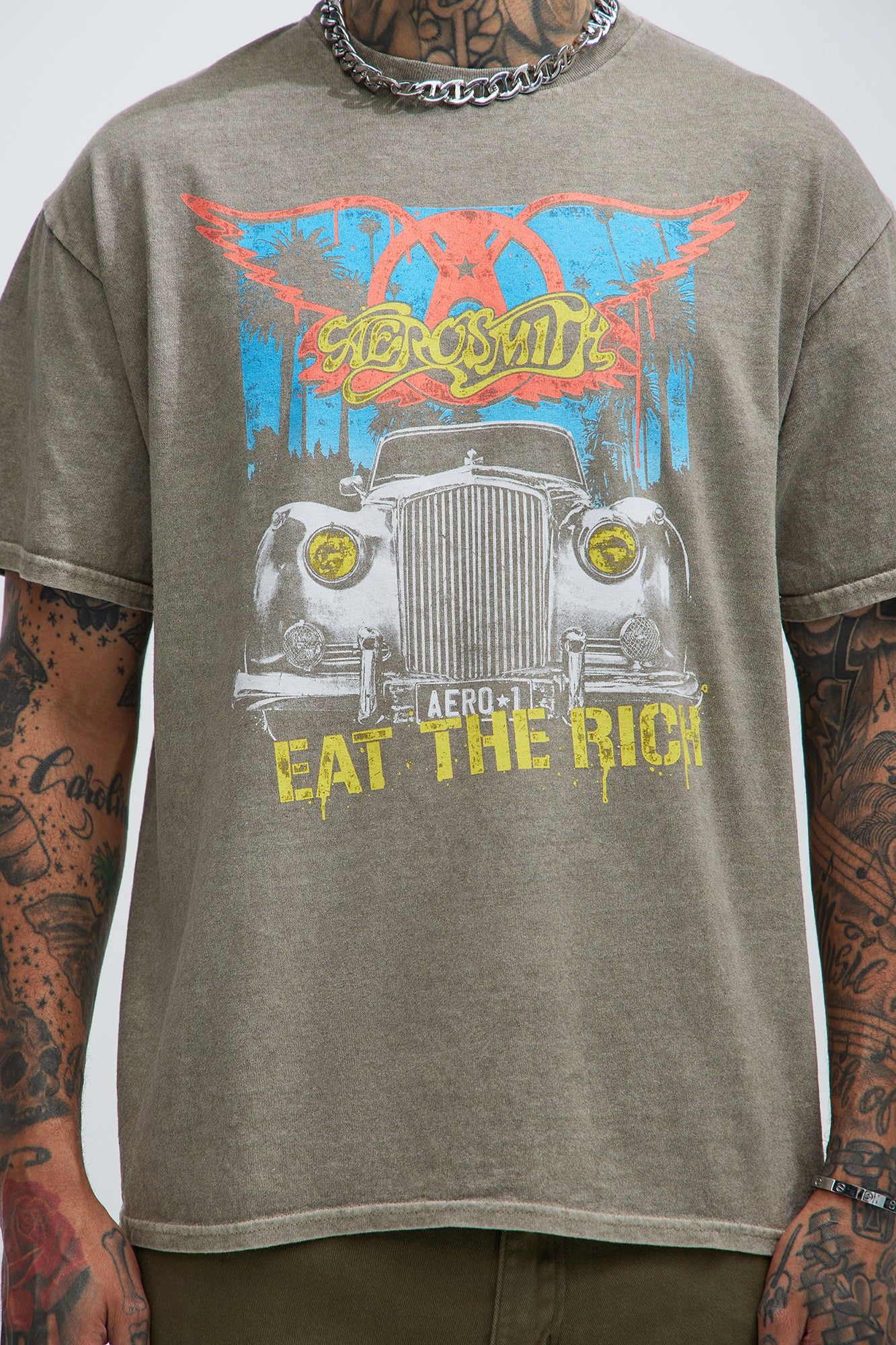 Aerosmith Eat The Rich Short Sleeve Tee - Brown sold by Fashion Nova product image thumbnail 2