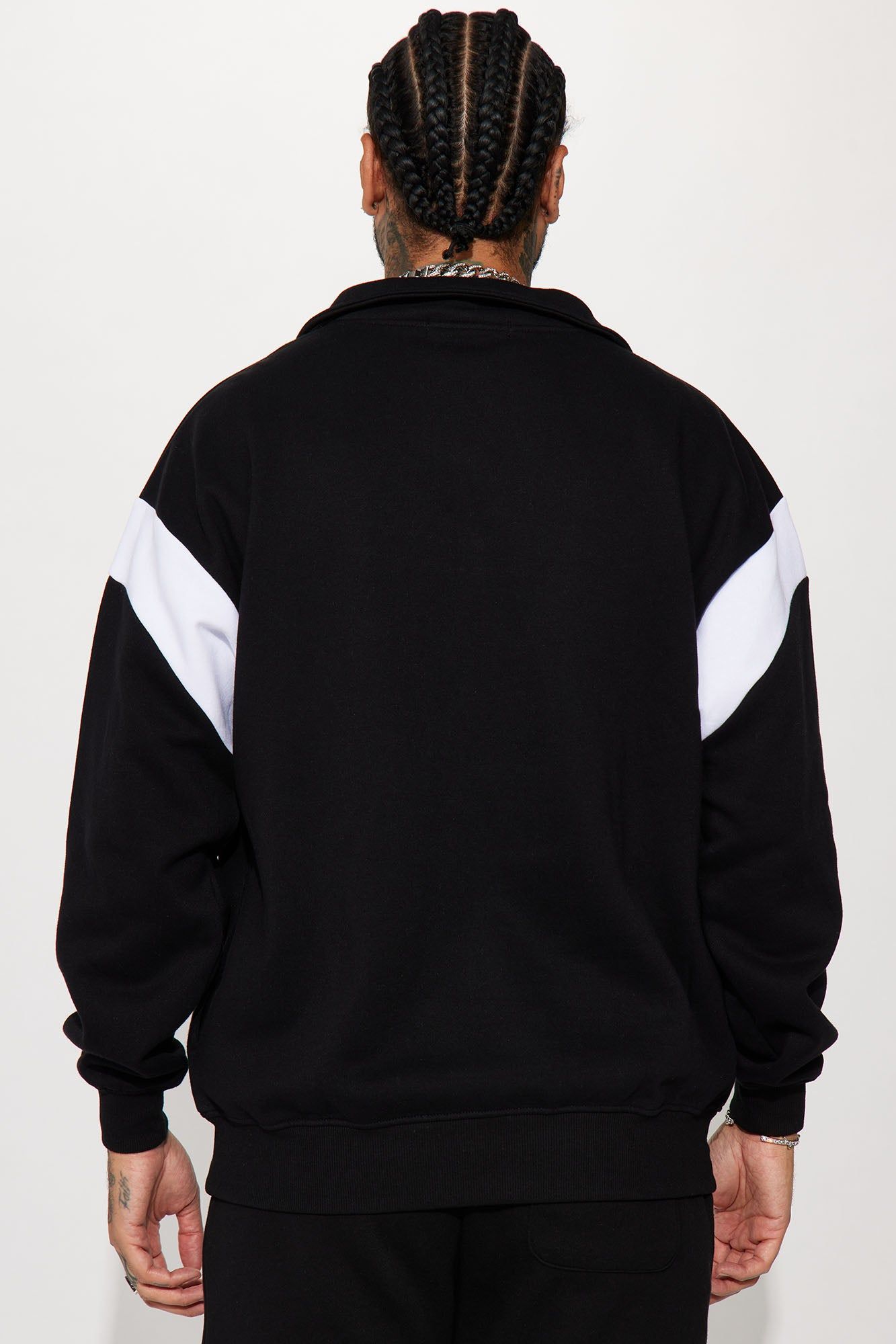 NY 1845 Quarter Zip Sweatshirt - Black/White sold by Fashion Nova product image thumbnail 5
