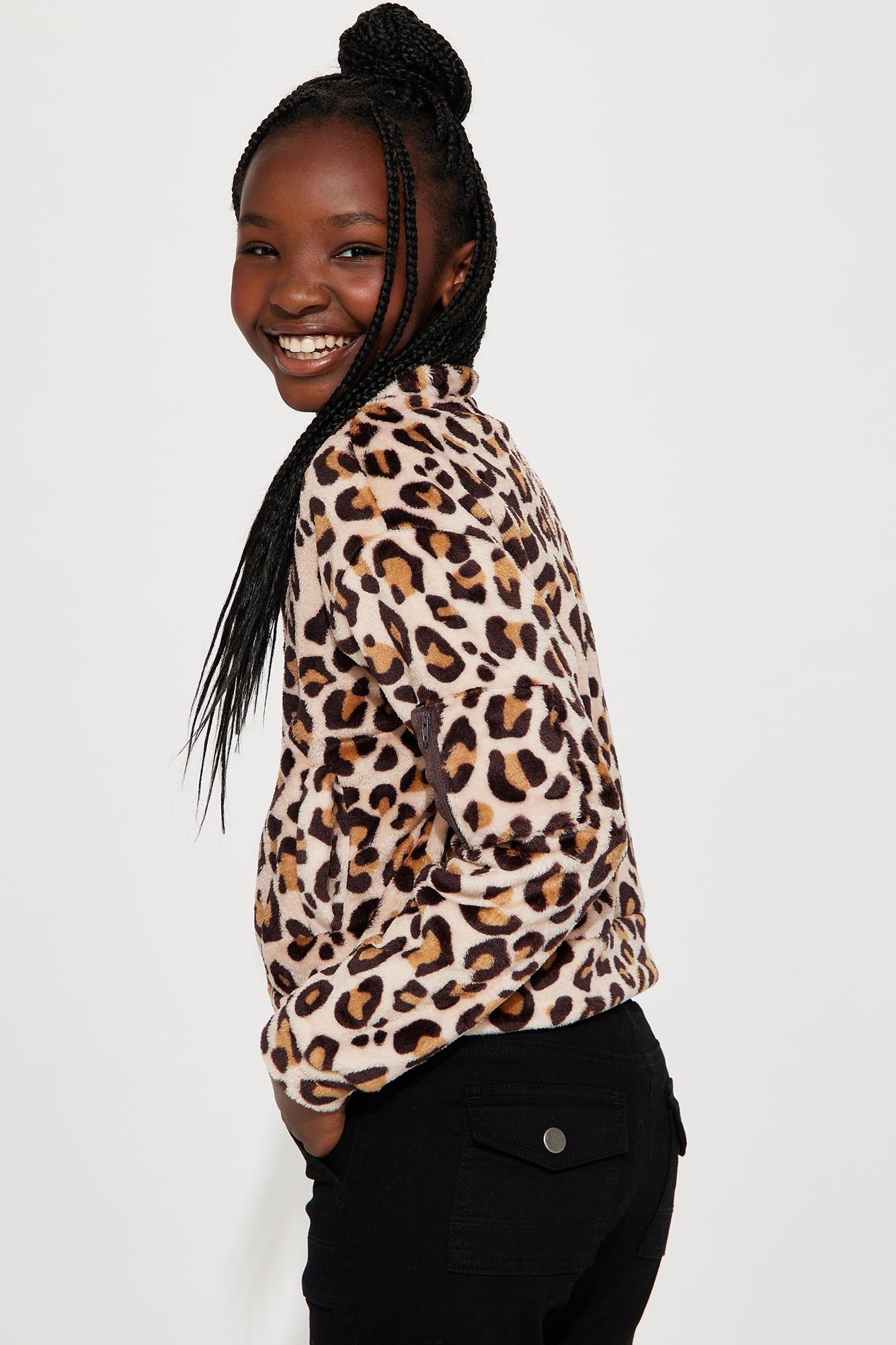 Mini Animal At Heart Plush Jacket - Leopard sold by Fashion Nova product image thumbnail 4