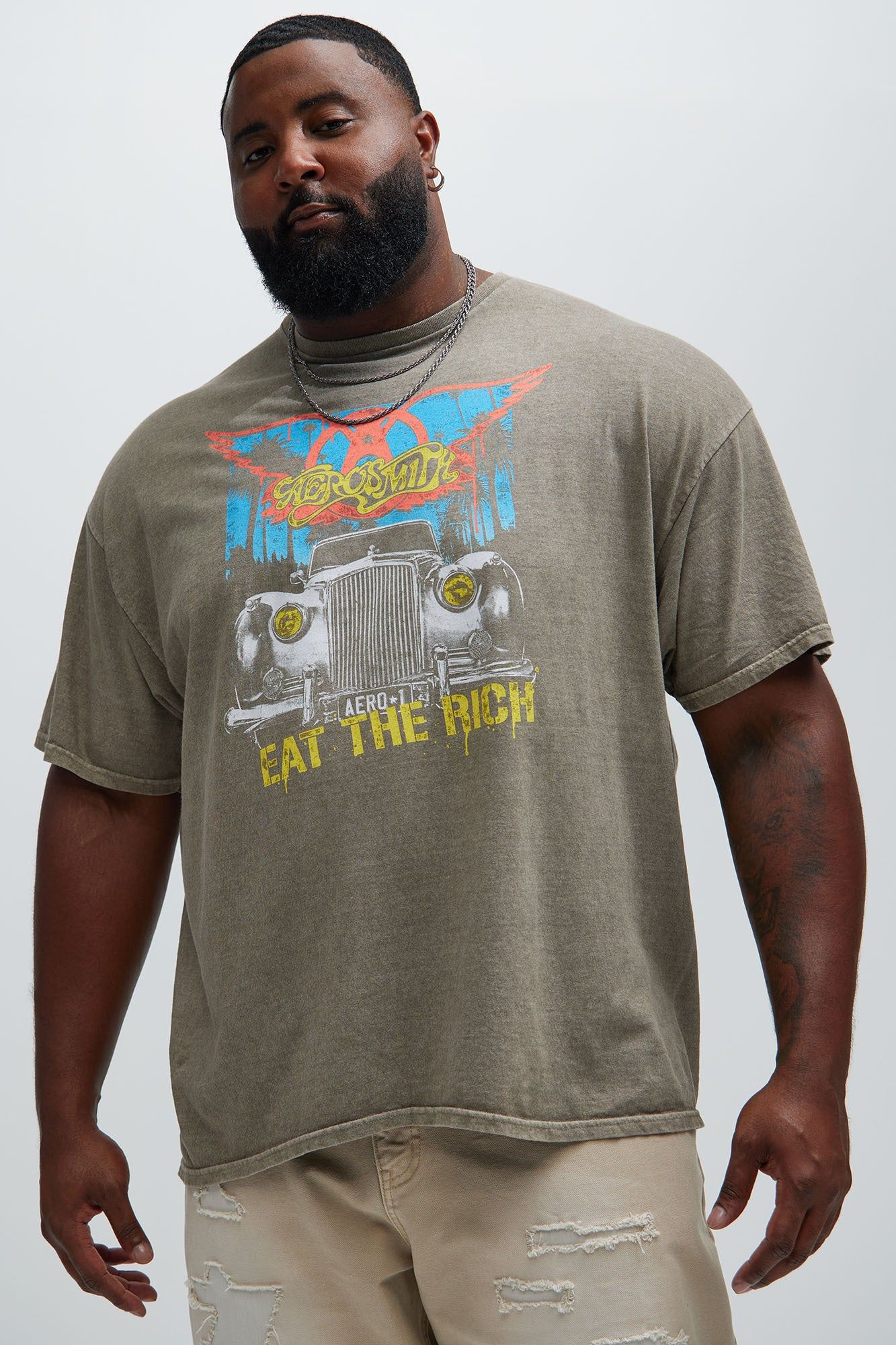 Aerosmith Eat The Rich Short Sleeve Tee - Brown sold by Fashion Nova product image thumbnail 4