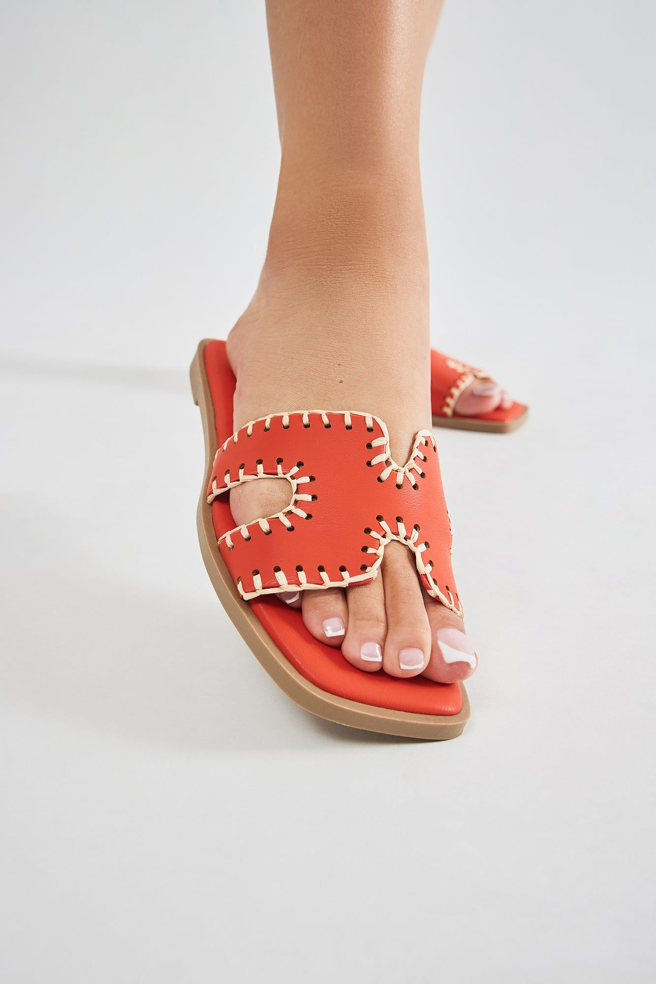 Joele Flat Sandals - Orange sold by Fashion Nova