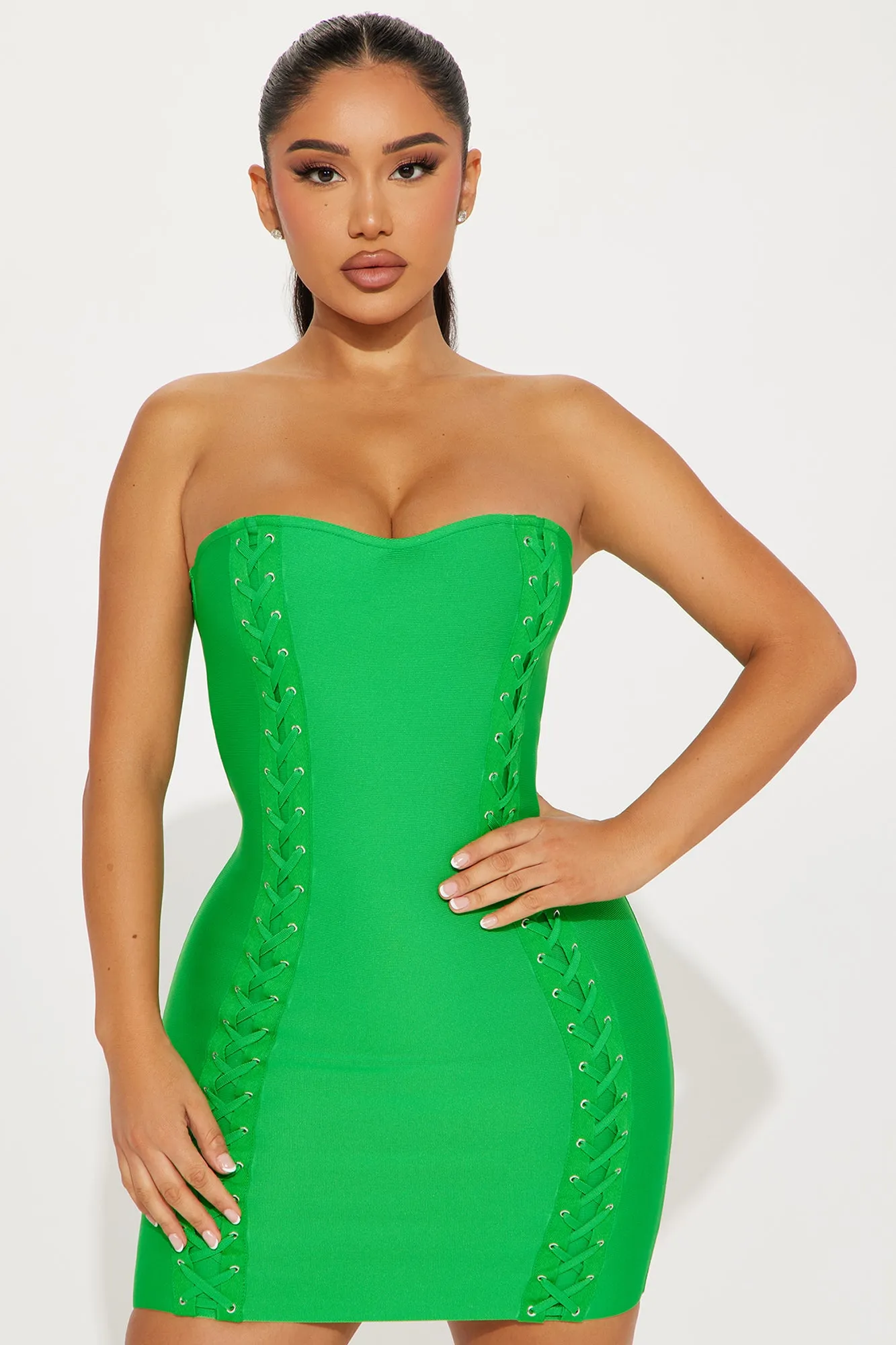 Rock Ur World Bandage Mini Dress - Kelly Green sold by Fashion Nova product image thumbnail 2
