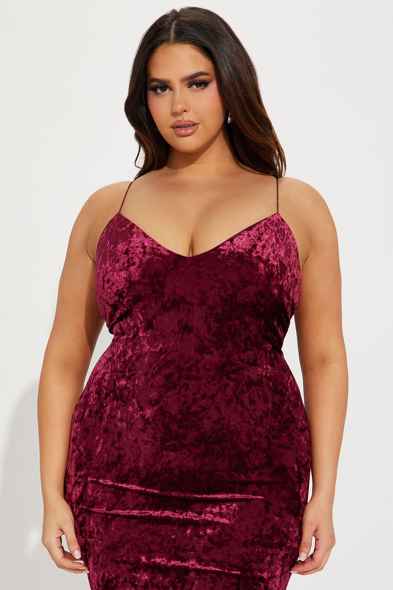 Step On The Scene Velvet Midi Dress - Burgundy sold by Fashion Nova product image thumbnail 5