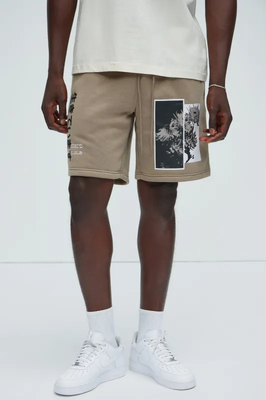 It Is Alive Sweatshorts - Taupe sold by Fashion Nova