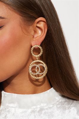 Confident And Classy Earrings - Gold sold by Fashion Nova