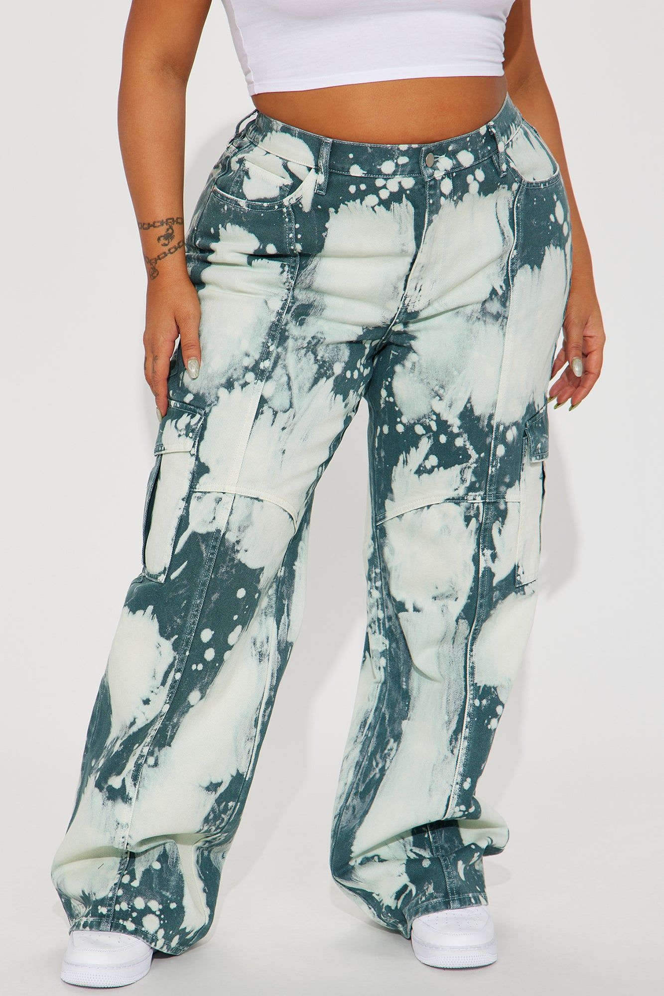 Can't Look Away Easy Waist Cargo Jeans - Blue/combo sold by Fashion Nova product image thumbnail 5