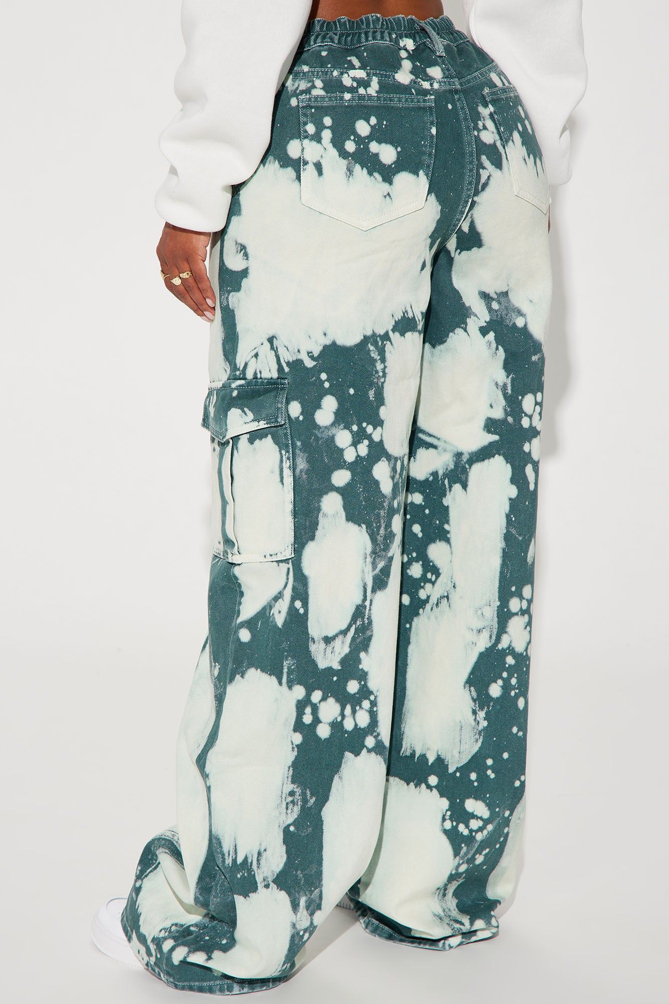 Can't Look Away Easy Waist Cargo Jeans - Blue/combo sold by Fashion Nova product image thumbnail 3