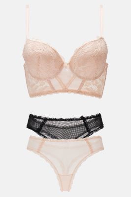 Switch Up On Me Bra and 2 Panty Set - Pink/combo sold by Fashion Nova