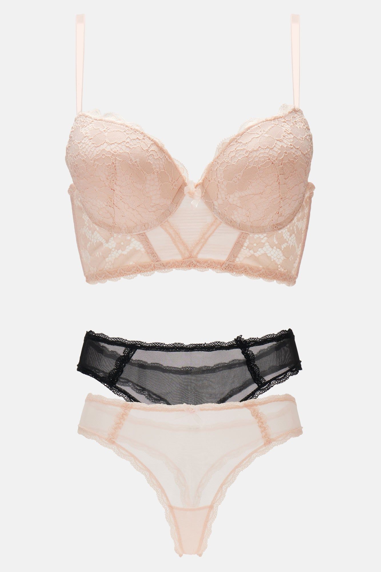 Switch Up On Me Bra and 2 Panty Set - Pink/combo sold by Fashion Nova