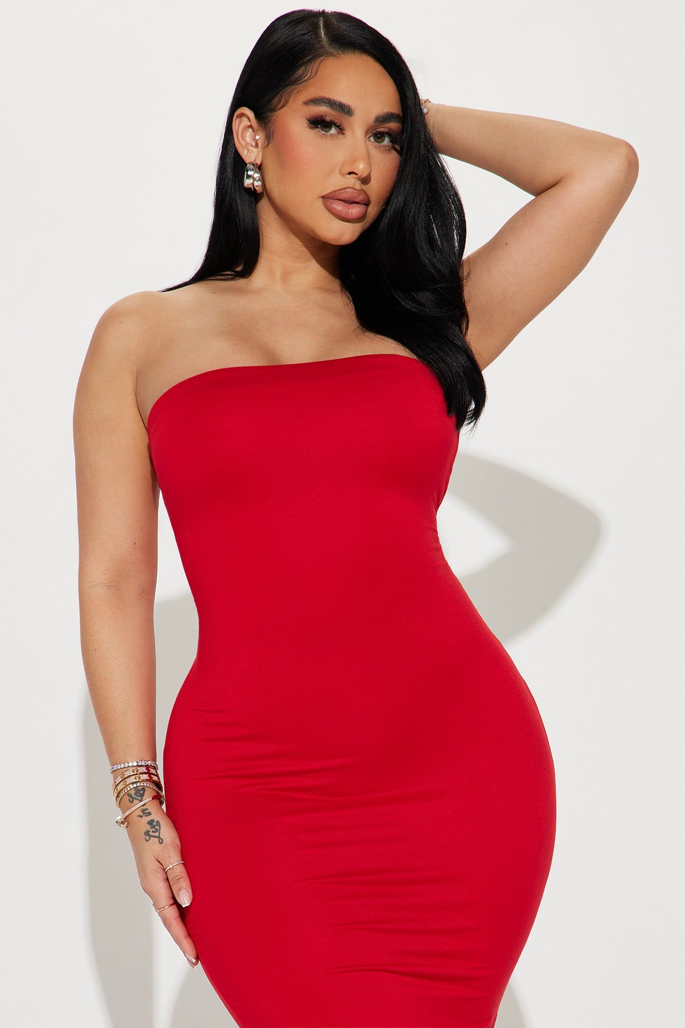Dare You Double Lined Midi Dress - Red sold by Fashion Nova product image thumbnail 2