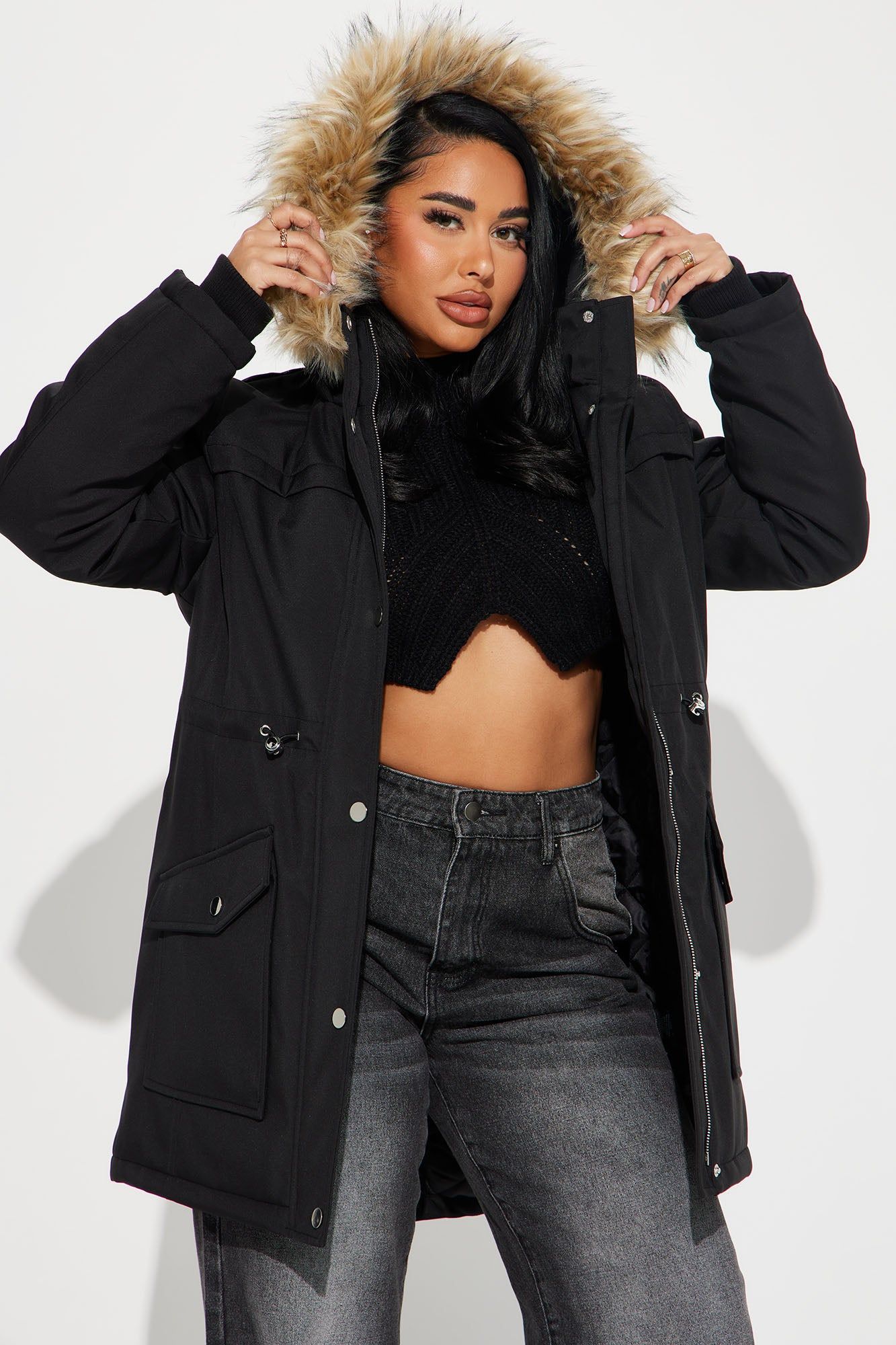 Cozy Inside Puffer Jacket - Black sold by Fashion Nova