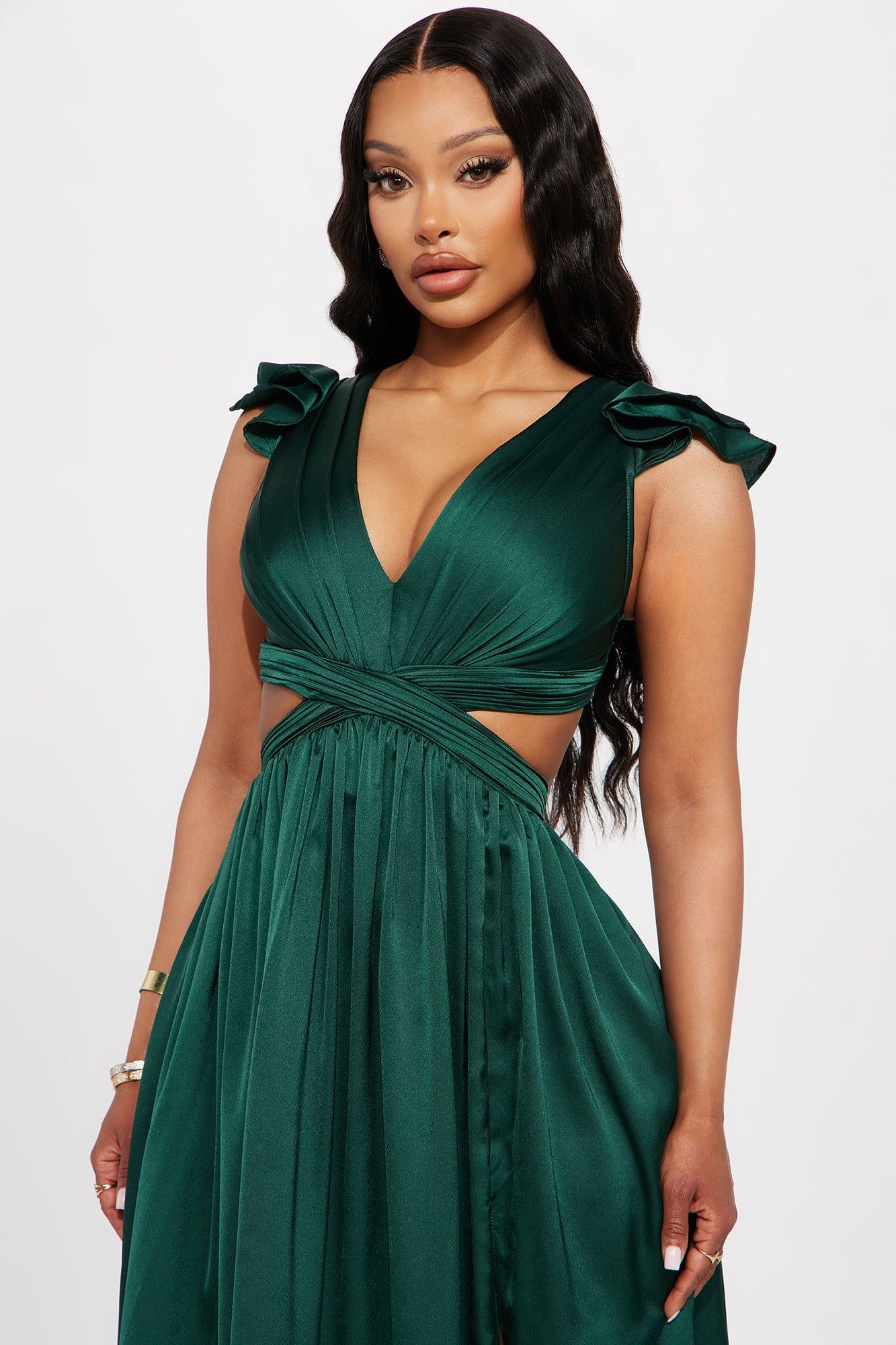 Zoe Satin Gown - Emerald sold by Fashion Nova product image thumbnail 2