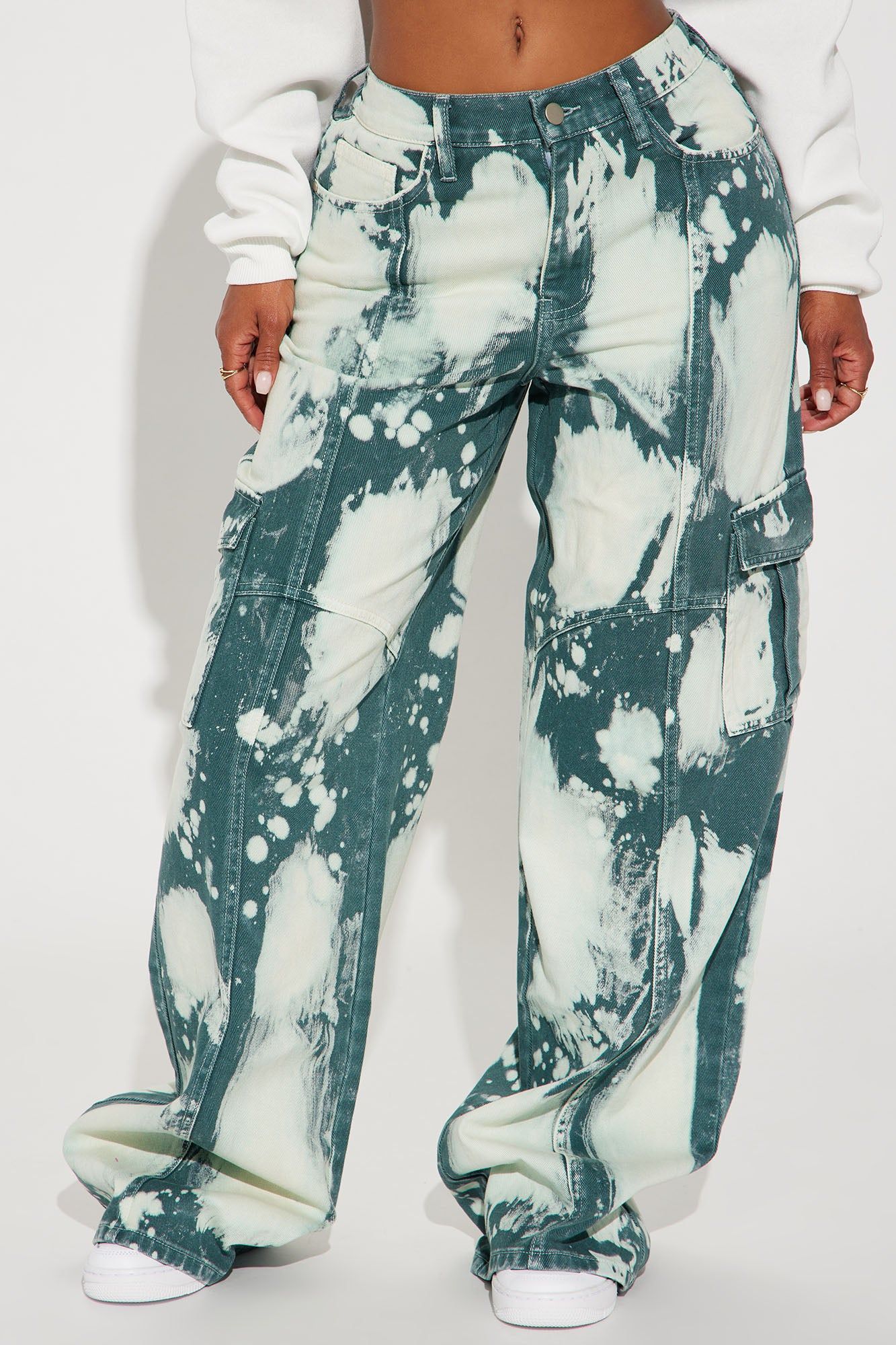 Can't Look Away Easy Waist Cargo Jeans - Blue/combo sold by Fashion Nova product image thumbnail 2