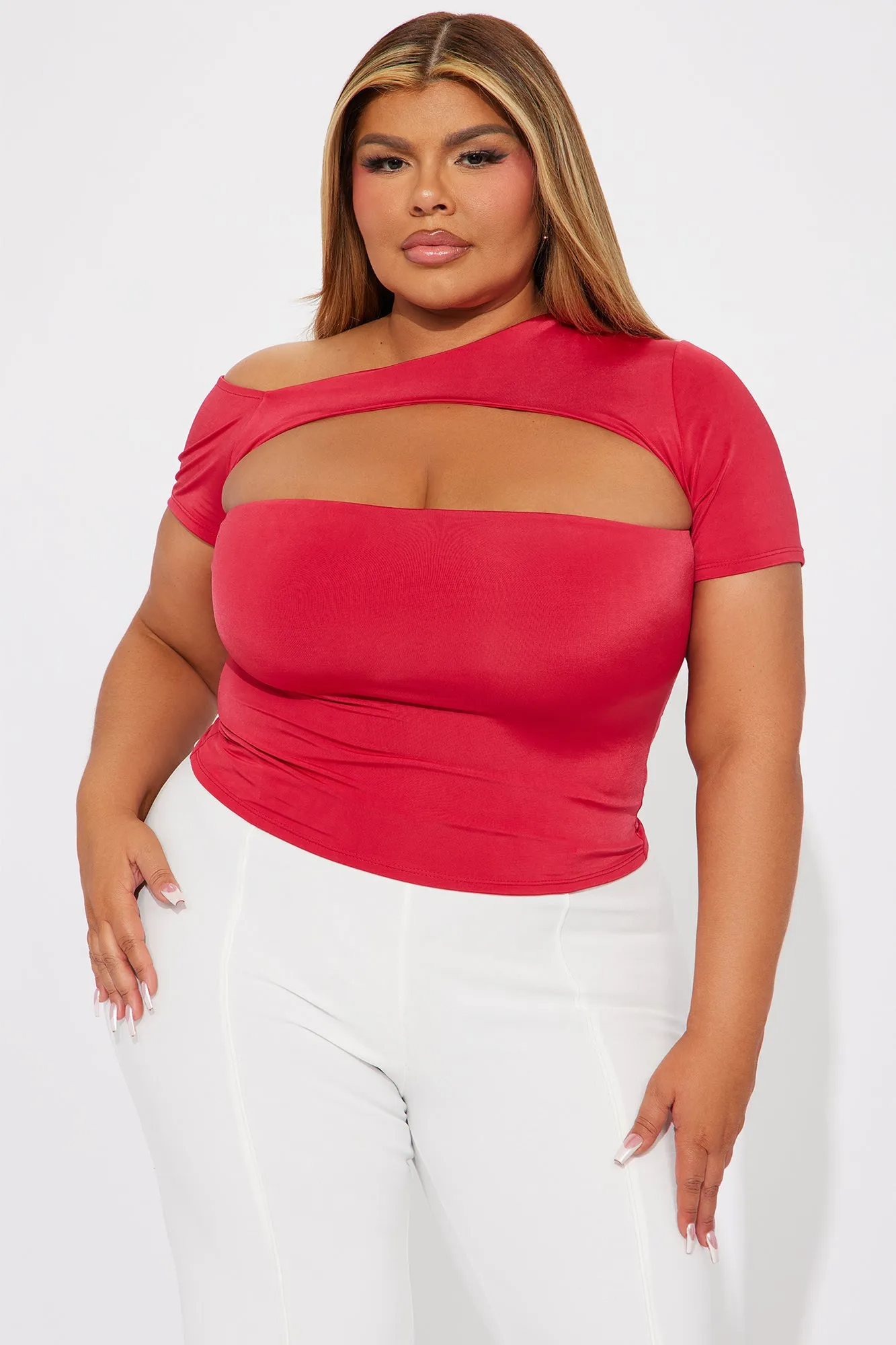 Gimme More One Shoulder Top - Red sold by Fashion Nova product image thumbnail 4