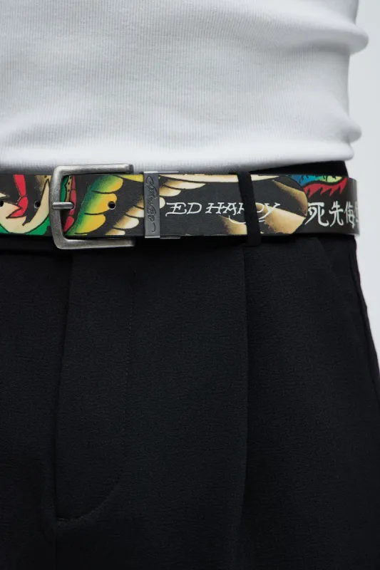 Ed Hardy Scripture Belt - Black sold by Fashion Nova