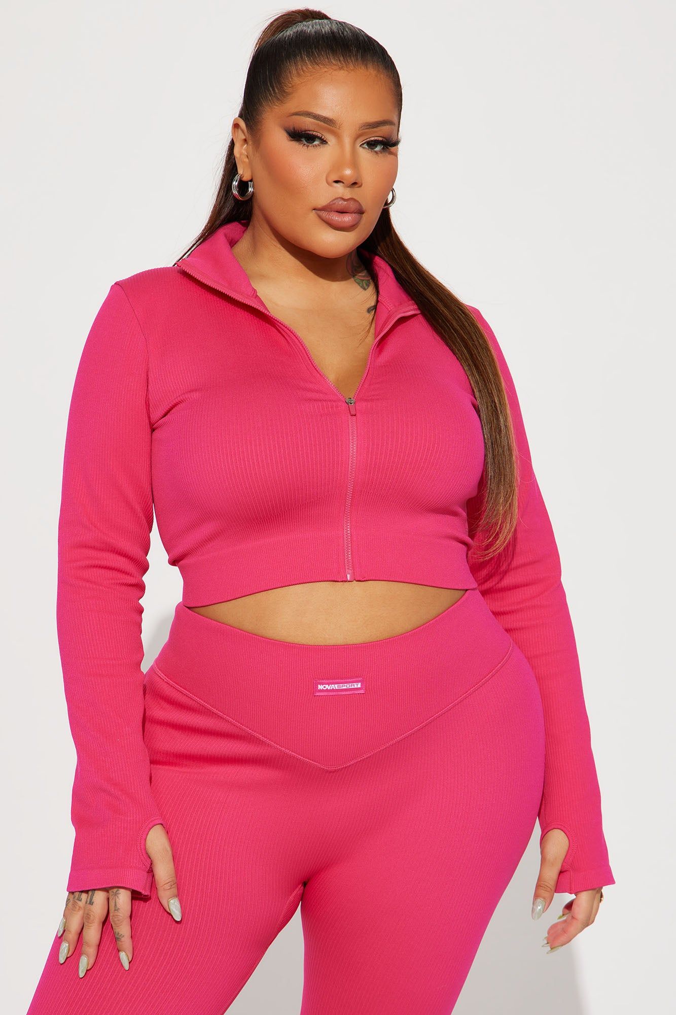 Effortless Ribbed Jacket - Fuchsia sold by Fashion Nova product image thumbnail 4