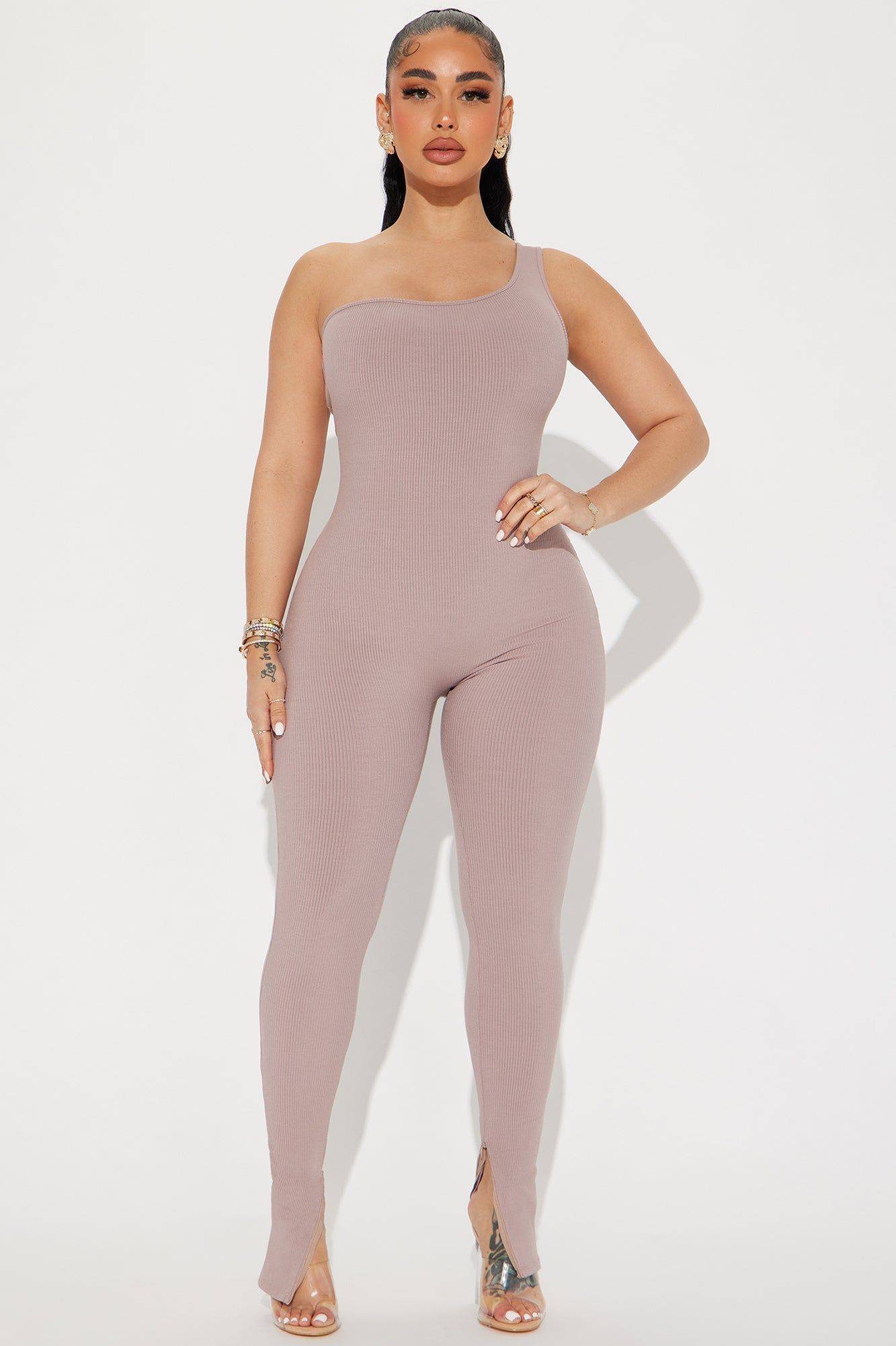 Jeni Snatched Jumpsuit - Sand sold by Fashion Nova