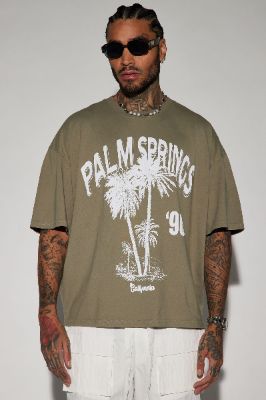 Palm 96 Oversized Short Sleeve Tee - Green made by Fashion Nova