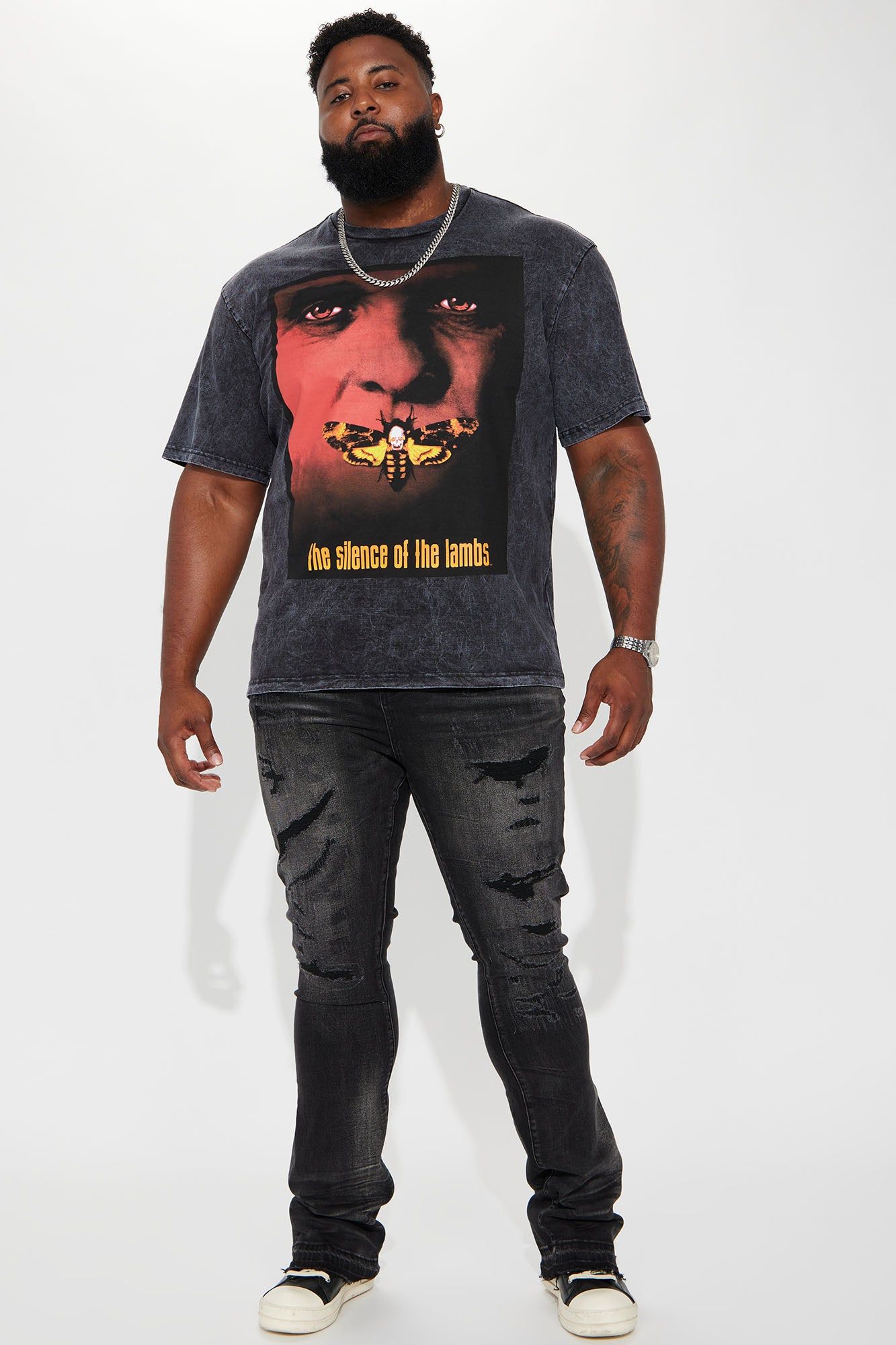 We Out Distressed Stacked Skinny Flare Jeans - Black Wash sold by Fashion Nova product image thumbnail 2