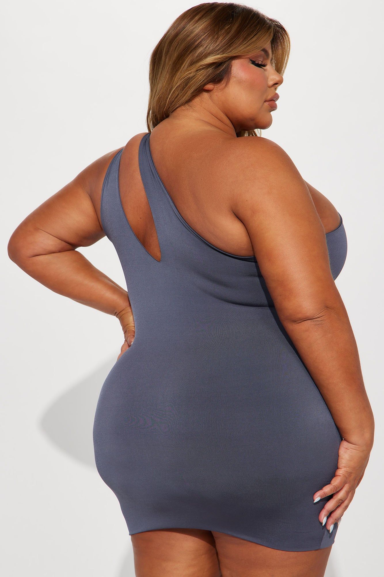 Jolie One Shoulder Mini Dress - Grey sold by Fashion Nova product image thumbnail 6