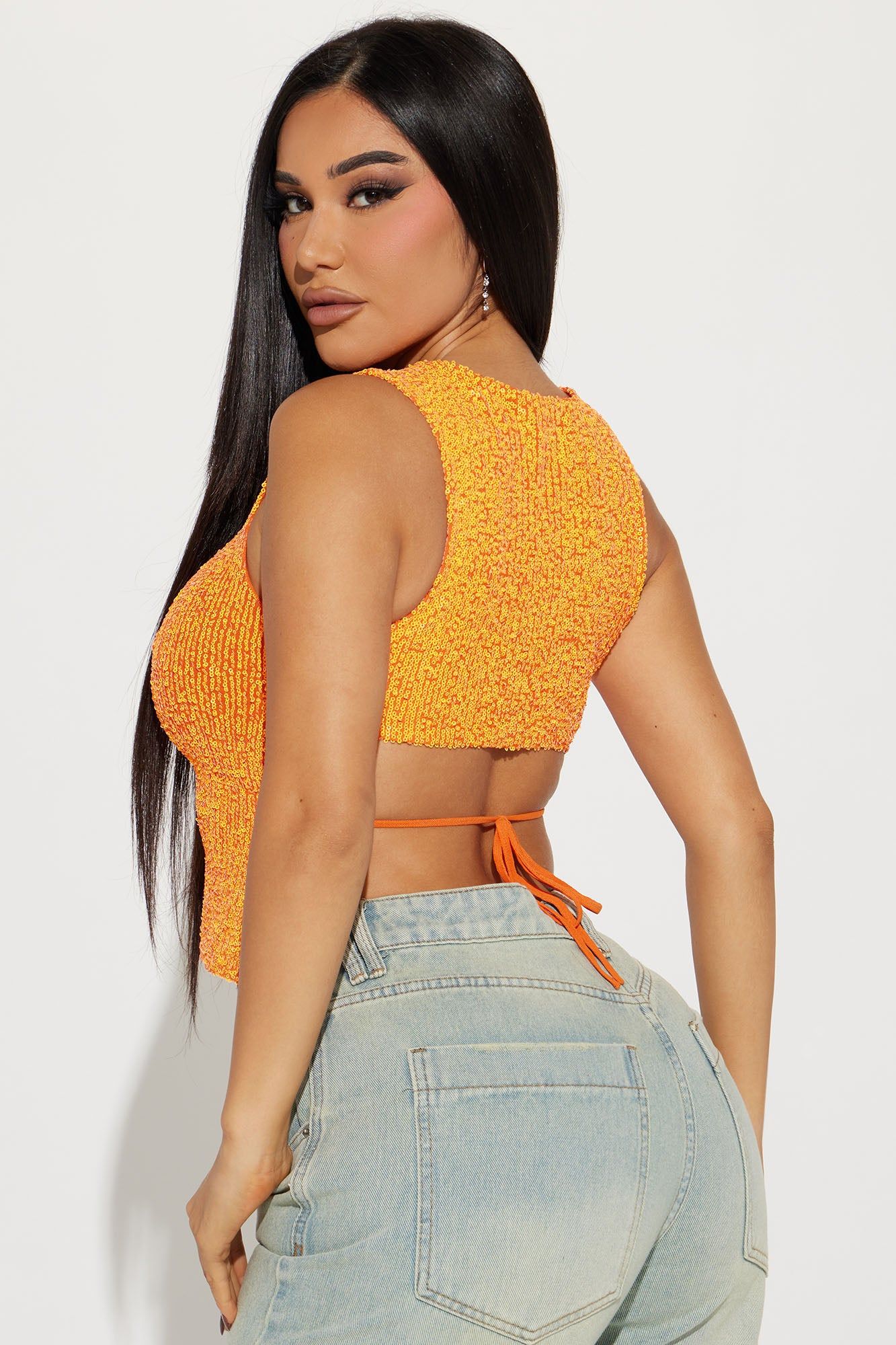 Spot Light Sequin Top - Orange sold by Fashion Nova product image thumbnail 3