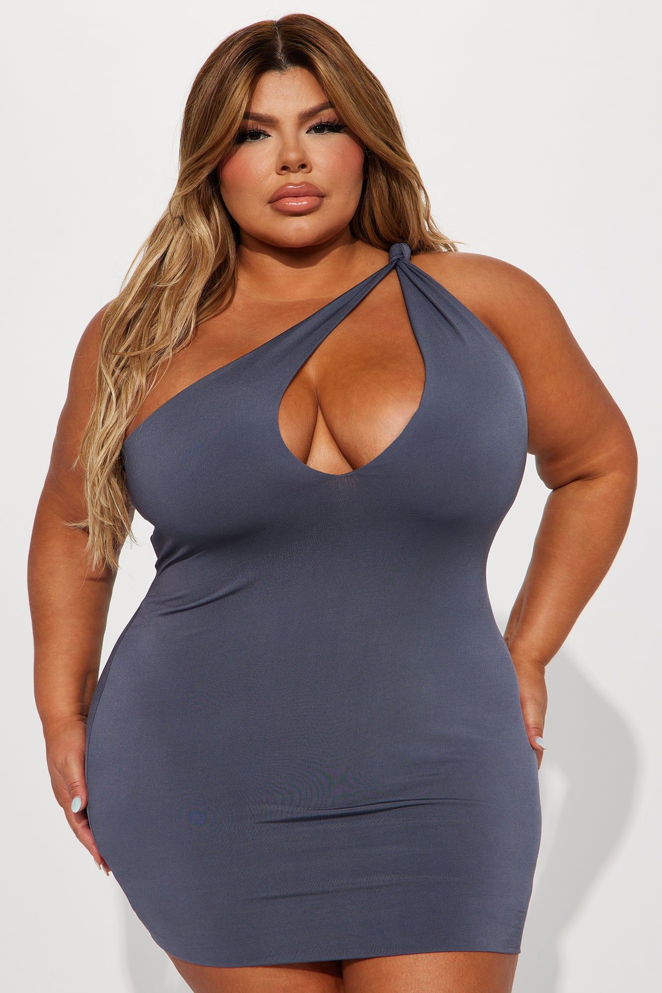 Jolie One Shoulder Mini Dress - Grey sold by Fashion Nova product image thumbnail 4