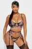 Flower Bed Lace 3 Piece Set - Black/Pink sold by Fashion Nova