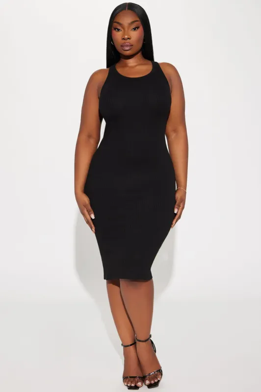 Danielle Ribbed Mini Dress 11- Black sold by Fashion Nova