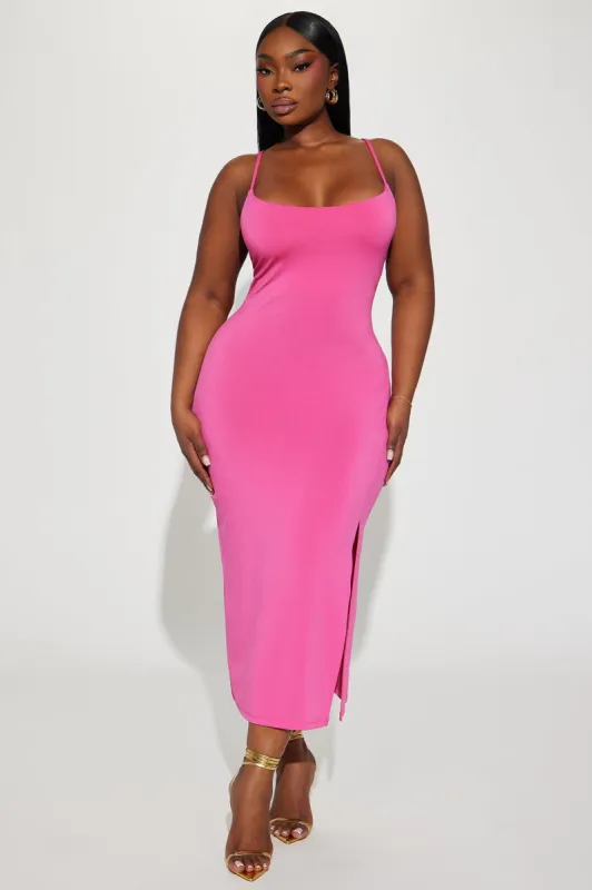 London Cami Midi Dress 11- Fuchsia sold by Fashion Nova
