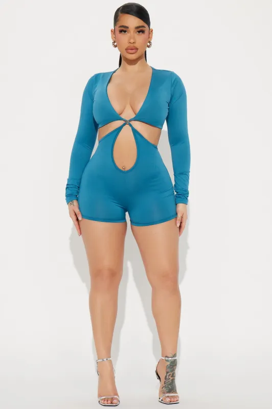 Better Than This Romper - Teal sold by Fashion Nova