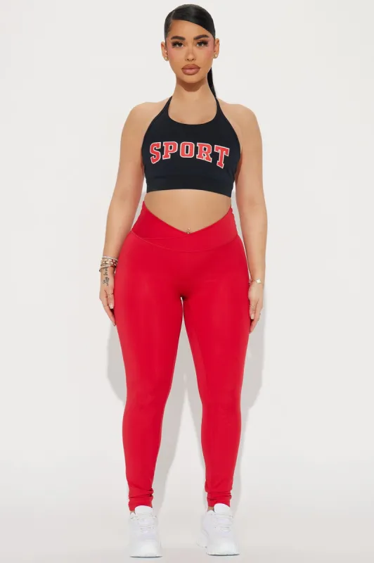 Hit Work Elevate Active Legging - Red sold by Fashion Nova