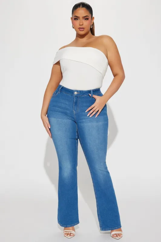 Haven't You Heard Stretch Bootcut Jeans - Medium Wash sold by Fashion Nova