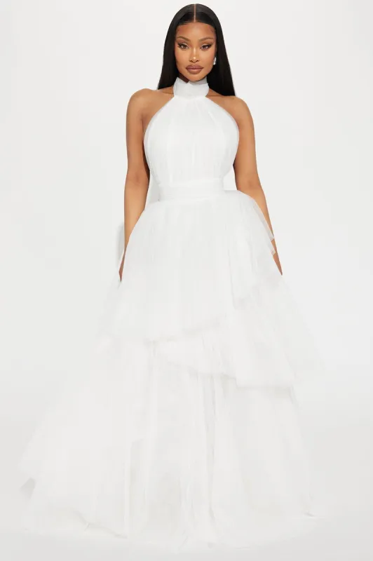 Blushing Bride Tulle Gown - White sold by Fashion Nova