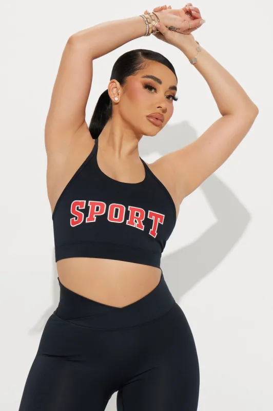 Be A Good Sport Elevate Sports Bra - Black sold by Fashion Nova