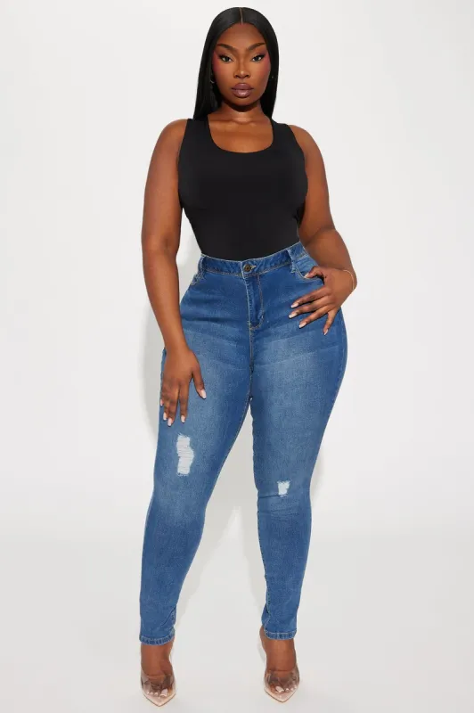 On My Terms Stretch Skinny Jeans - Medium Wash sold by Fashion Nova