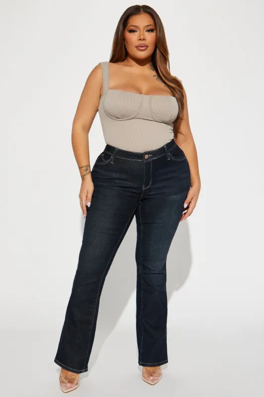 High Reward Stretch Bootcut Jeans - Dark Wash sold by Fashion Nova