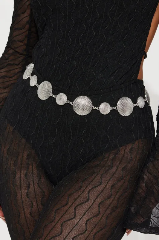 Big and Small Disco Doll Belt - Silver sold by Fashion Nova