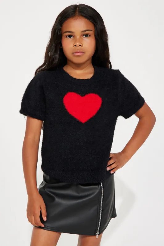 Mini Lover Girl Short Sleeve Sweater - Black sold by Fashion Nova