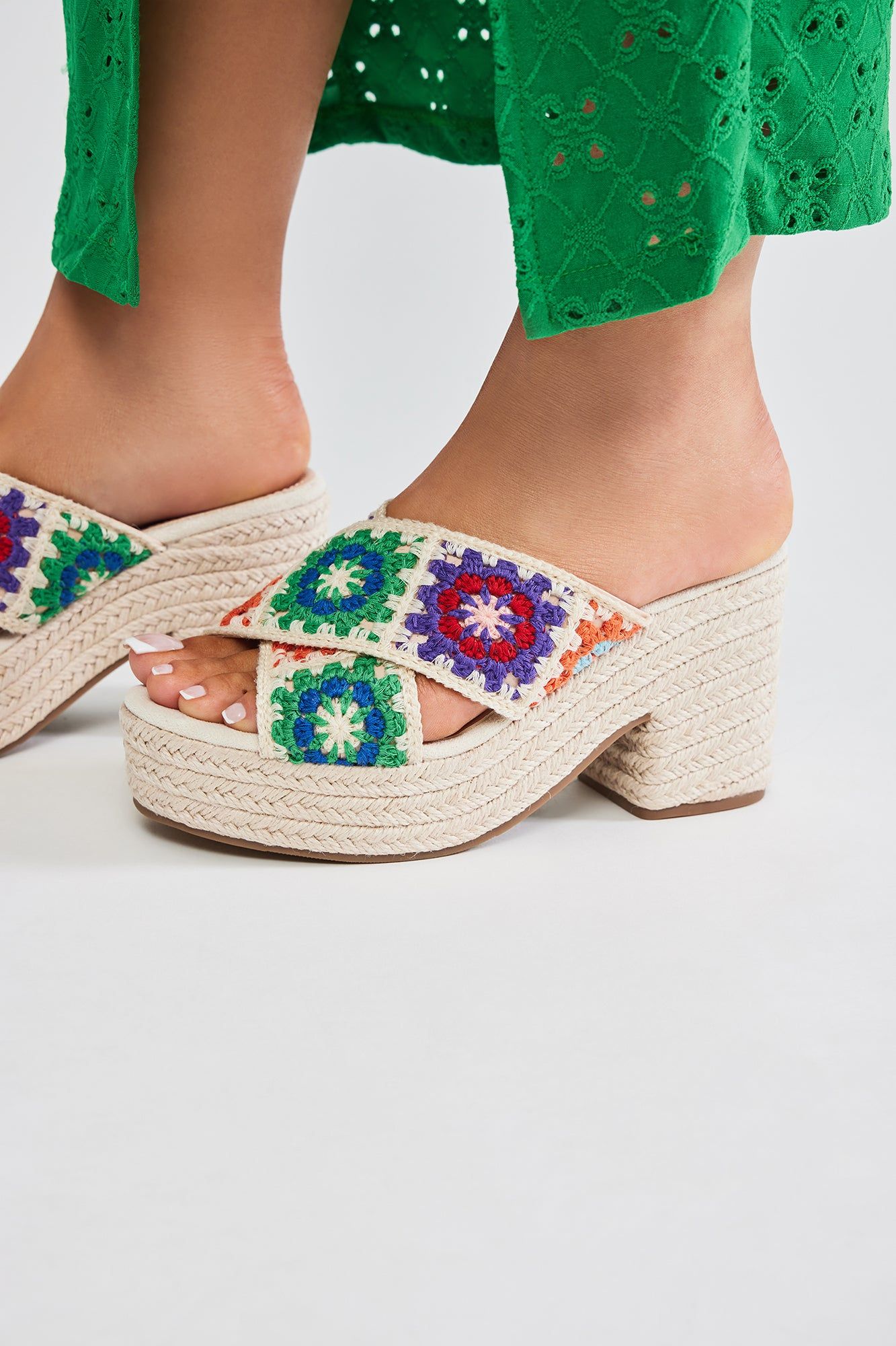 Learn New Tricks Crochet Heeled Sandals - Beige sold by Fashion Nova product image thumbnail 3