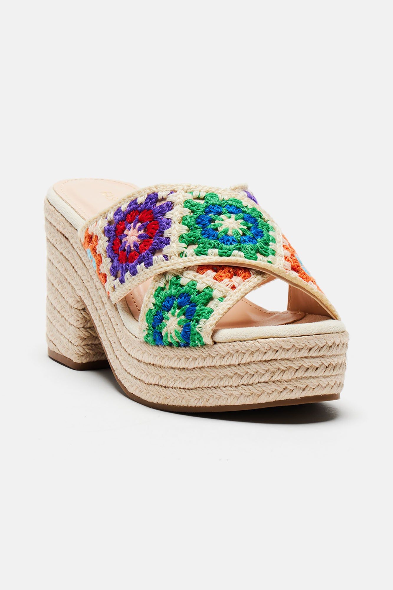 Learn New Tricks Crochet Heeled Sandals - Beige sold by Fashion Nova product image thumbnail 2