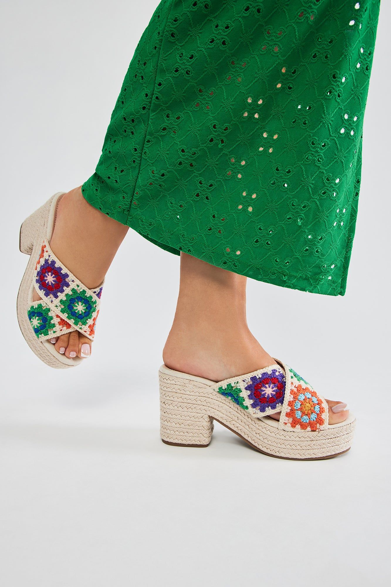 Learn New Tricks Crochet Heeled Sandals - Beige sold by Fashion Nova product image thumbnail 4