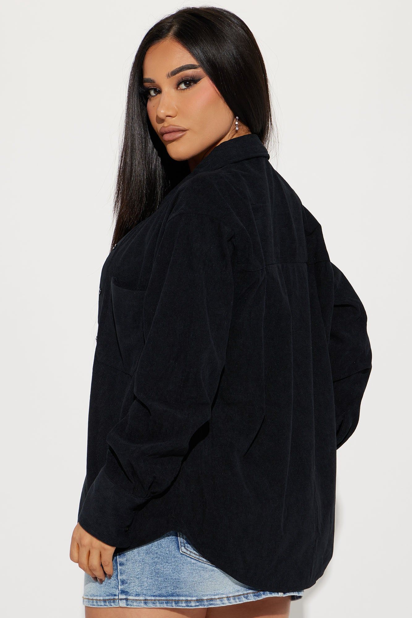 Georgie Corduroy Shirt - Black sold by Fashion Nova product image thumbnail 3